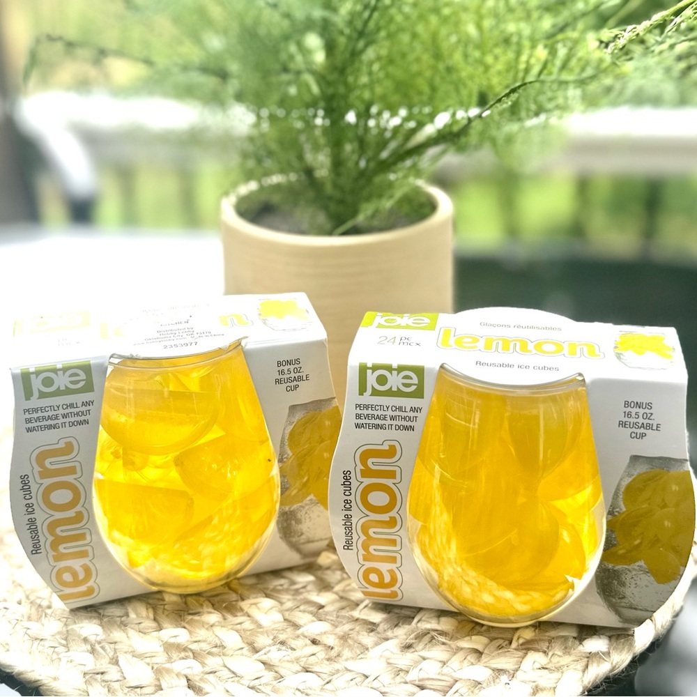 Yellow Lemon Ice Cube Goblet Set